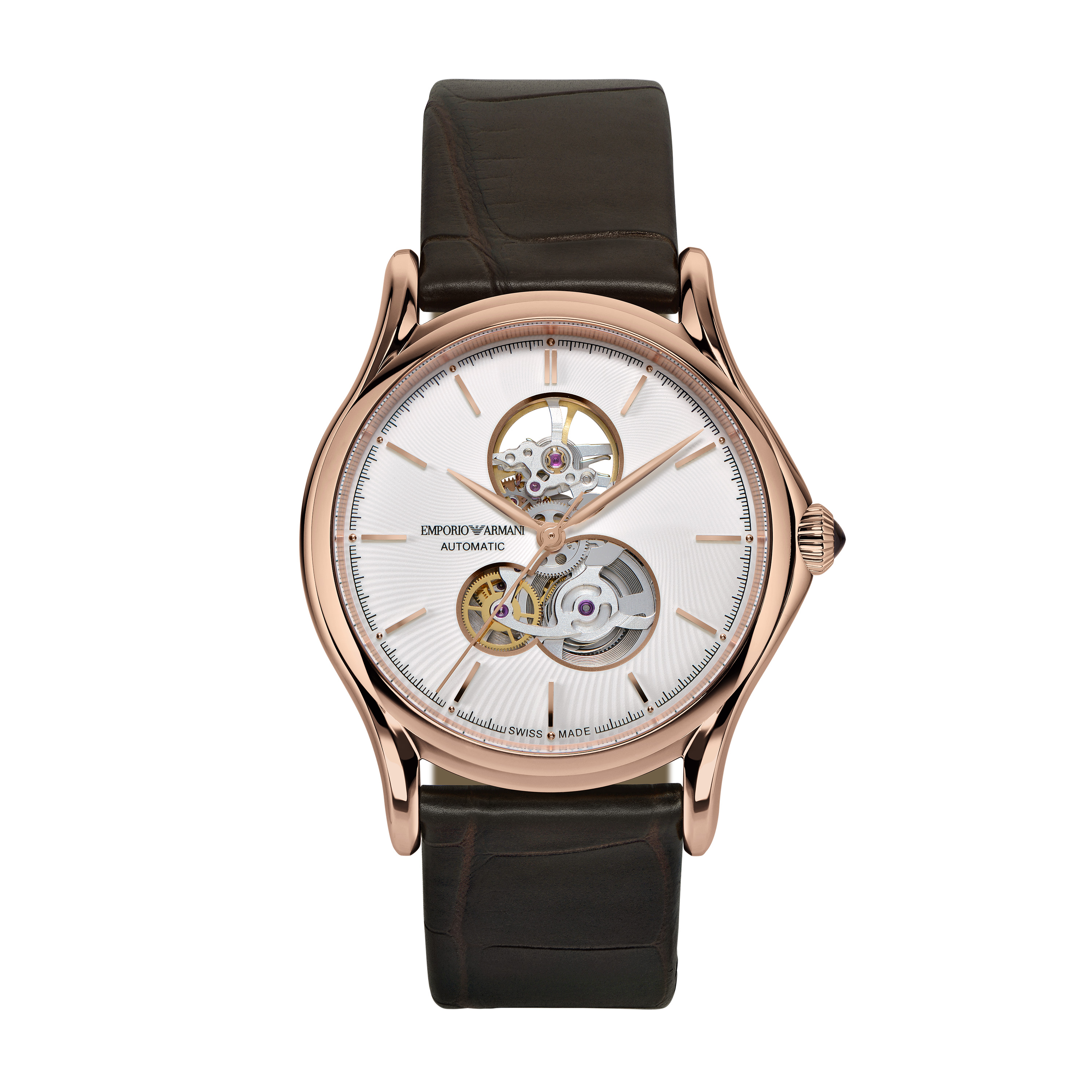 Emporio Armani Swiss Made ARS3401 - Orologio uomo automatico scheletrato oro rosa - Casavola Noci