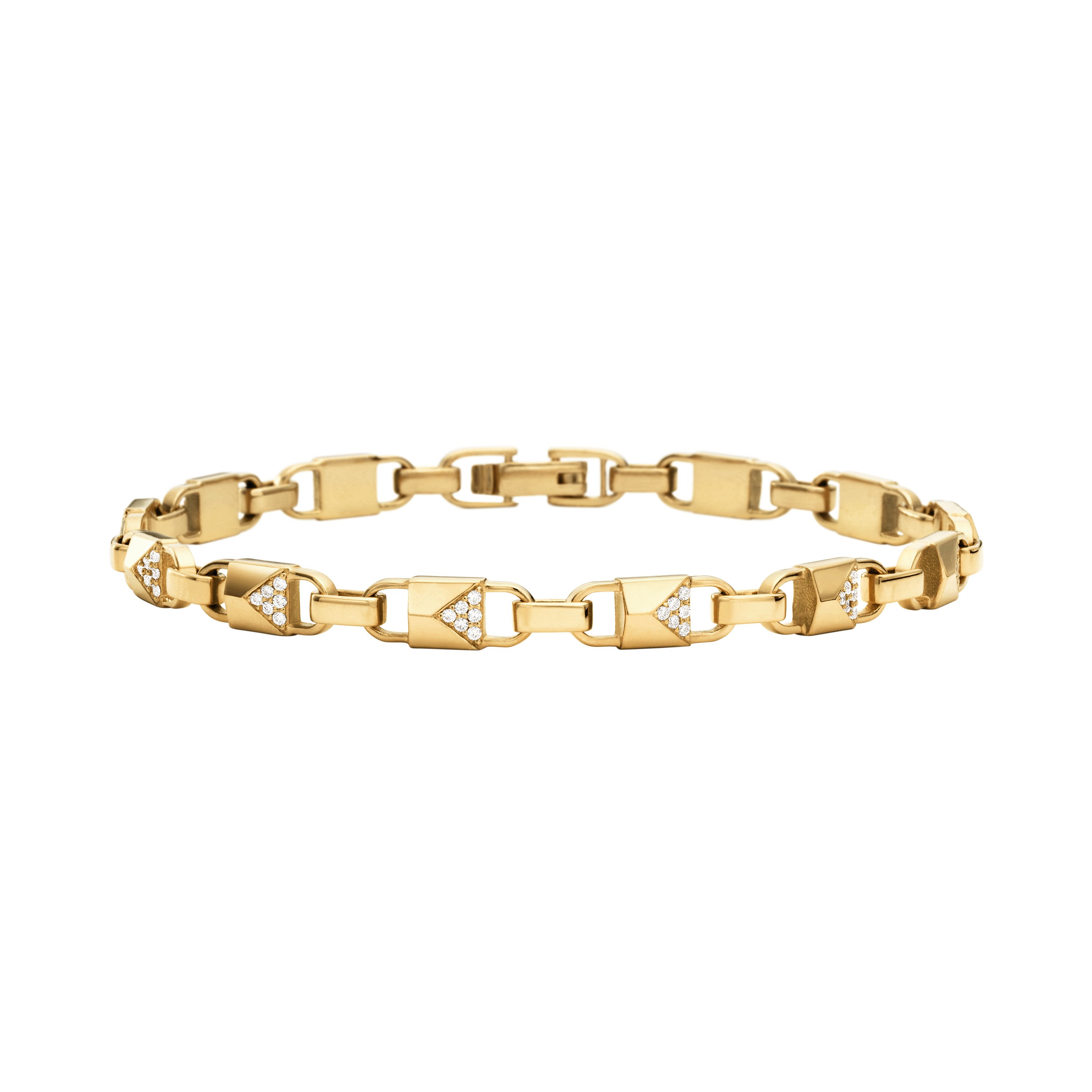 Bracciale Michael Kors lucchetti argento oro giallo - immagine 3