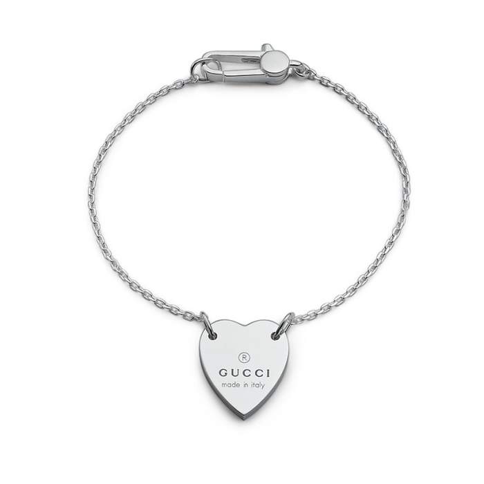 Gucci Jewelry Argento YBA223513001 - Bracciale cuore Trademark - Gioielleria Casavola Noci - idee regalo donne