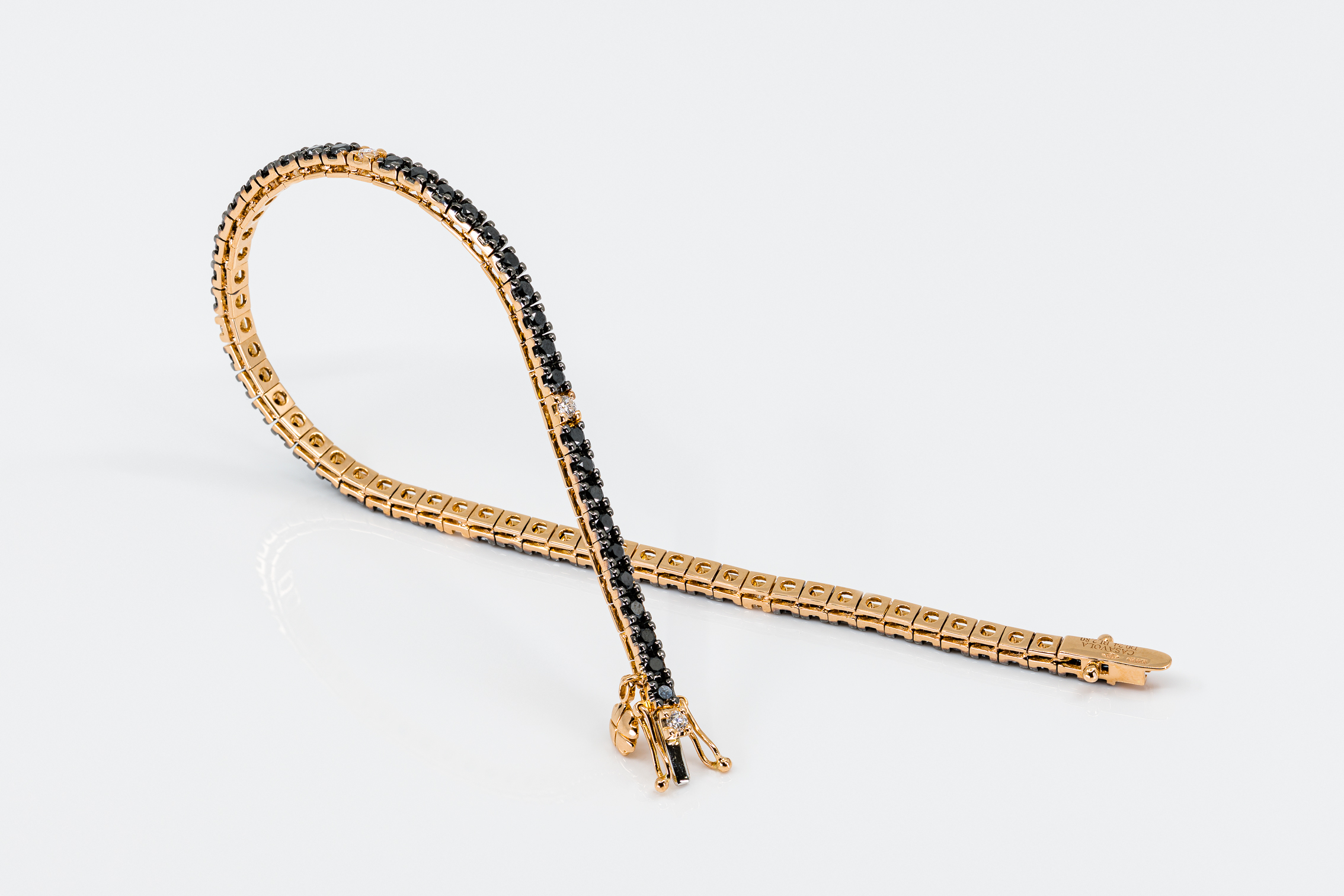 Diamante Nero Tennis Uomo Oro E Diamanti Bracciale Tennis Uomo Oro