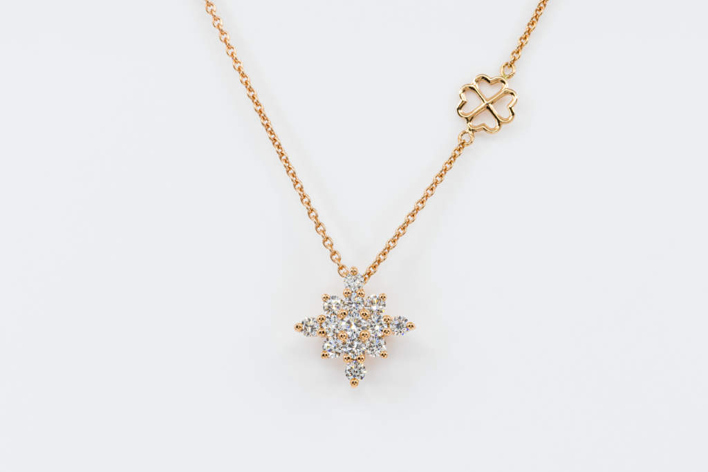 Collana Snowflake diamanti rosé - Gioielleria Casavola Noci - Misura M - Idea regalo donne