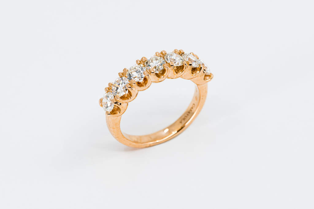 Veretta 7 diamanti rosé - anello proposta di matrimonio importante - Gioielleria Casavola Noci