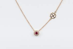 Collana Invisible Petite Rubis Rose - Idea regalo fidanzata oro rosa - Gioielleria Casavola Noci