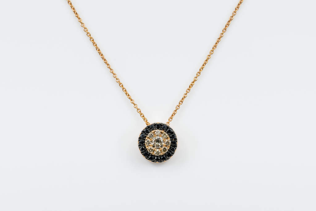 Collana Invisible tonda diamanti brown Rose - Gioielleria Casavola Noci - idea regalo uomo fidanzato di lusso - san valentino - natale