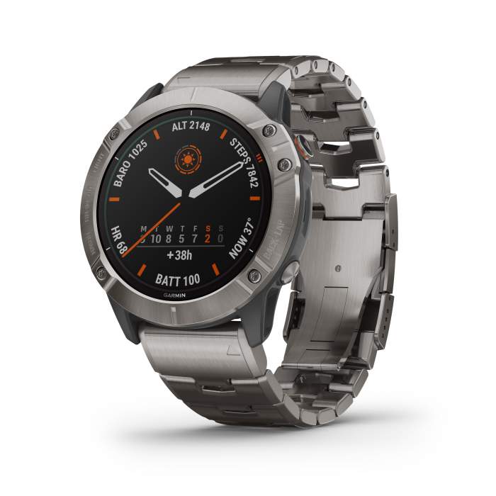 Garmin Fenix 6XPro Solar Titanium - Gioielleria Casavola Noci - front - smartwatch GPS titanio