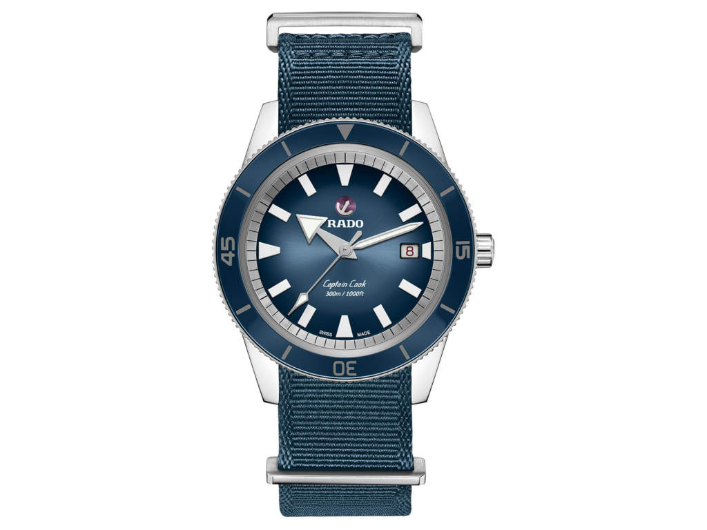 Rado Captain Cook R32105208 orologio automatico uomo special edition - Gioielleria Casavola Noci - cinturino tessuto blu