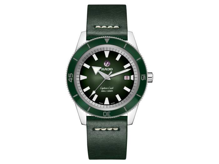 Rado Captain Cook R32105318 - orologio automatico ghiera verde - Gioielleria Casavola Noci - cinturino in pelle