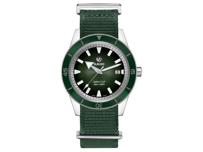 Rado Captain Cook R32105318 - orologio automatico ghiera verde - Gioielleria Casavola Noci - cinturino in tessuto