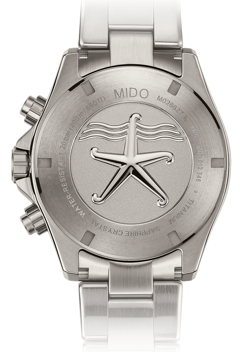 Mido Ocean Star Cronograph M026.627.44.041.00 - Gioielleria Casavola Noci - cronografo automatico subacqueo - fondello - idee regalo uomo