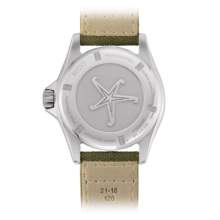 Mido Ocean Star Tribute M026.830.18.091.00 - Gioielleria Casavola Noci - orologio automatico uomo quadrante verde - fondello - idee regalo