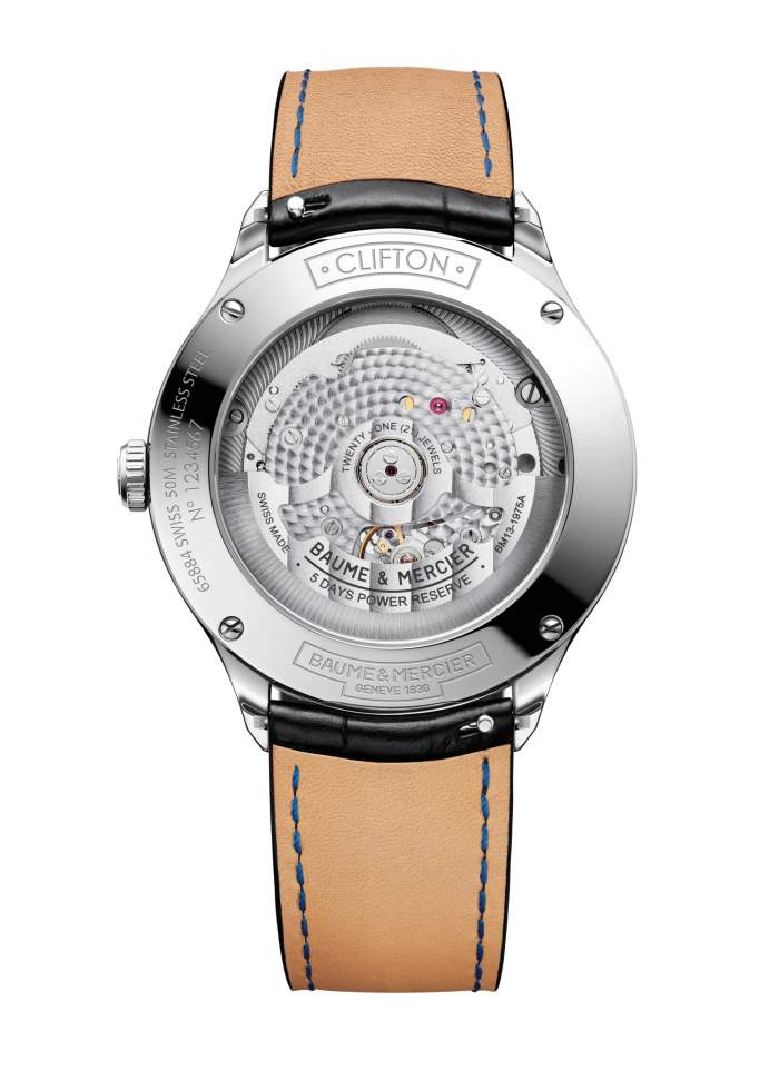 Baume et Mercier Clifton Baumatic M0A10518 - Gioielleria Casavola Noci - orologio automatico svizzero - fondello - idee regalo