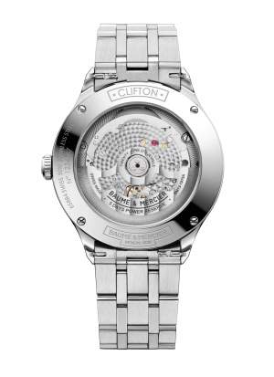 Baume et Mercier Clifton Baumatic M0A10551 - Gioielleria Casavola Noci - orologio automatico uomo - fondello trasparente - idee regalo