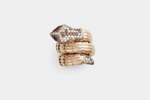 Crivelli anello serpente oro diamanti brown - Gioielleria Casavola Noci - intero - idee regalo donne per occasioni molto importanti