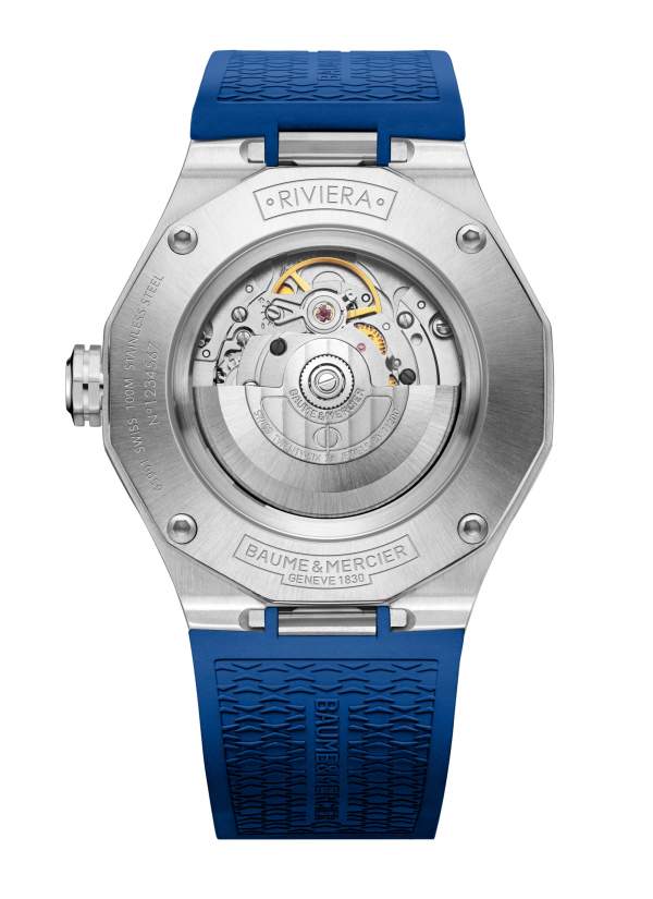 Baume et Mercier Riviera M0A10619 - Gioielleria Casavola Noci - orologio automatico uomo blu - fondello
