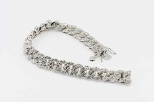 Bracciale groumette oro bianco Prestige - Gioielleria Casavola Noci - cuban link diamonds bracelet