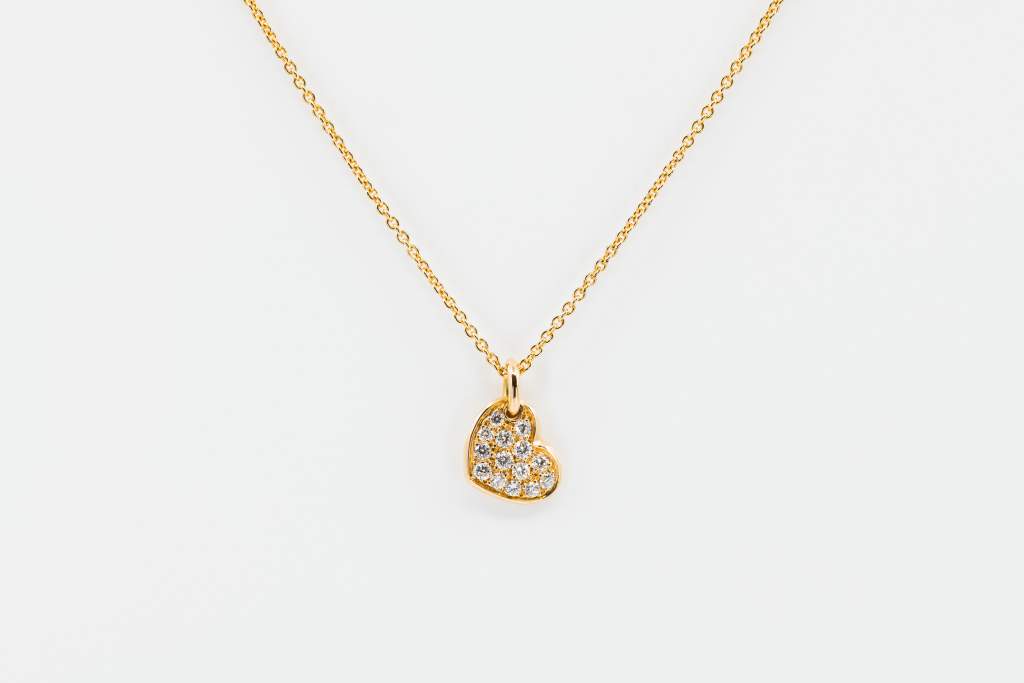 Crivelli girocollo cuore oro rosa - Gioielleria Casavola Noci - collana oro rosa con diamanti - idee regalo donne