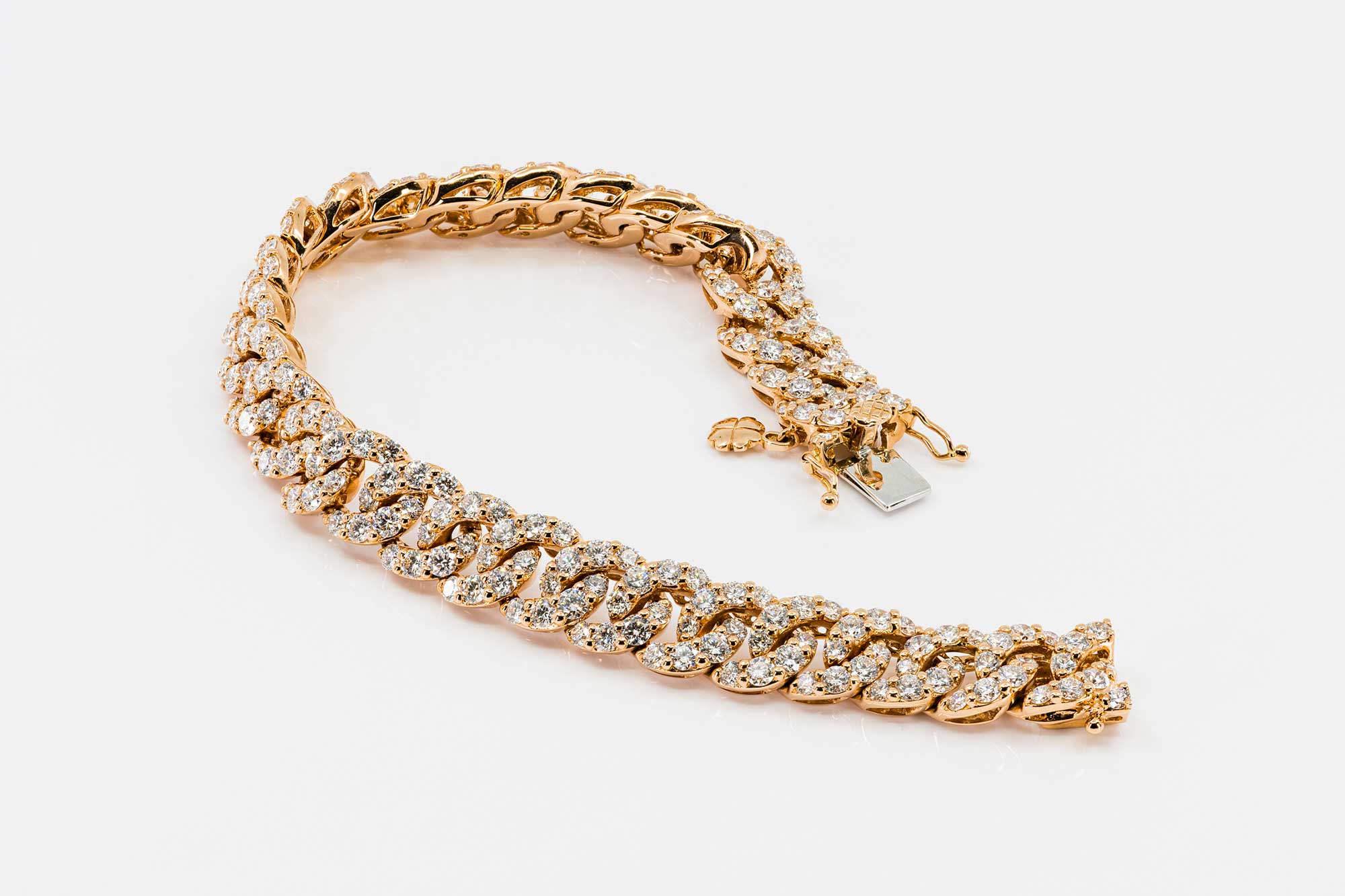 Bracciale groumette oro rosa Prestige - Gioielleria Casavola Noci - cuban link chain - undici carati e mezzo