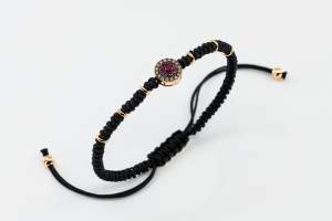 Bracciale tessuto oro rosa rubini diamanti brown Invisible - Gioielleria Casavola Noci - idee regalo 18 anni - gioielli per giovani