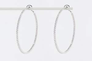 Crivelli orecchini cerchio oro bianco pavé grandi - Gioielleria Casavola Noci - idee regalo donne