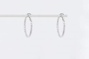 Crivelli orecchini cerchio oro bianco pavé piccoli - Gioielleria Casavola Noci - idee regalo donne