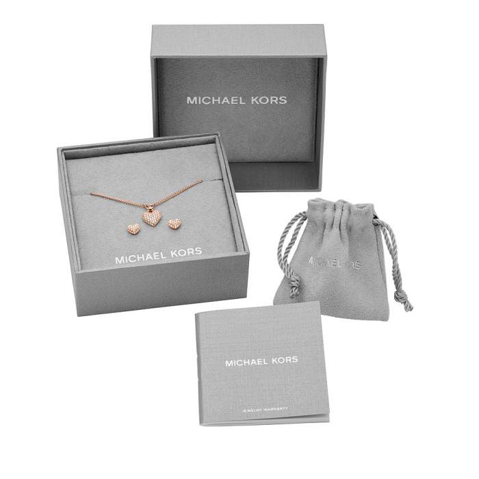 Michael Kors parure MKC1258AN791 - Gioielleria Casavola Noci - idee regalo donne - rosegold - box set completo