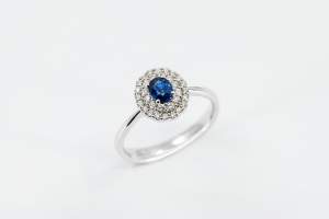 Crivelli anello zaffiro halo fantasia - Gioielleria Casavola Noci - idee regalo donne - per ogni occasione