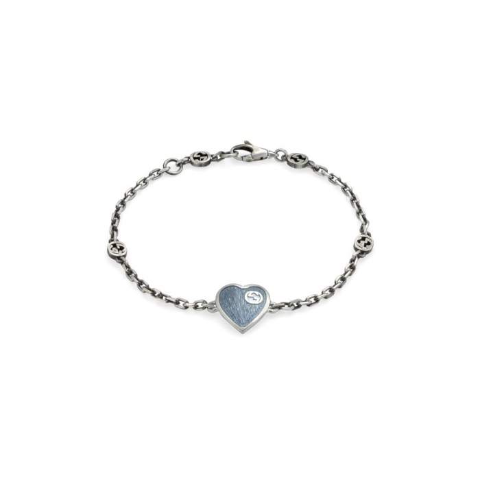 Gucci Jewelry Argento YBA645546002 - Gioielleria Casavola Noci - bracciale cuore blu - idee regalo donne