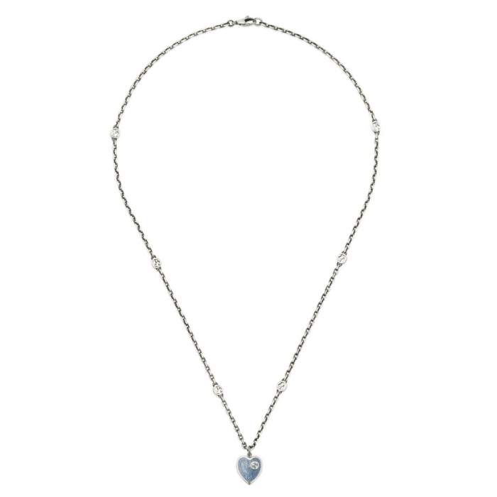 Gucci Jewelry Argento YBB645545002 - Gioielleria Casavola Noci - collana cuore blu - idee regalo donne