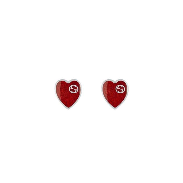 Gucci Jewelry Argento YBD645547001 - Gioielleria Casavola Noci - orecchini cuore rosso - idee regalo donne