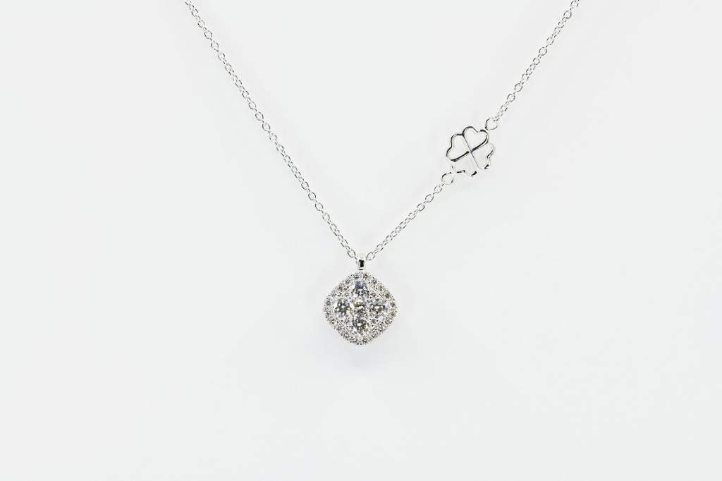 Collana rombo oro bianco Invisible - Gioielleria Casavola Noci - idee regalo donna