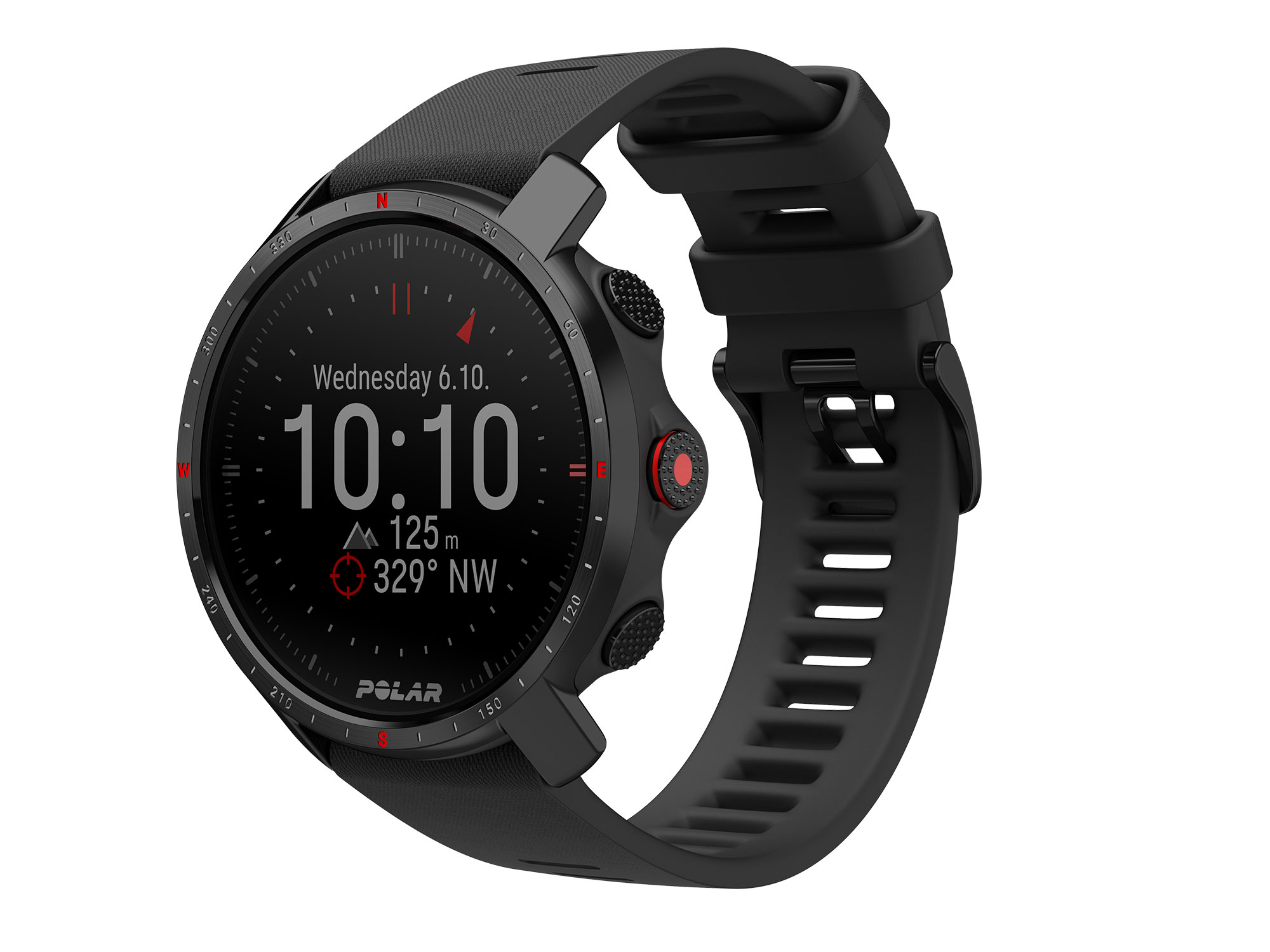 Polar Grit X Pro - Gioielleria Casavola Noci - rugged outdoor premium smartwatch GPS - nero black - side