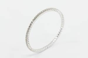 Crivelli bracciale tennis a molla oro bianco - Gioielleria Casavola Noci - idea regalo donna compleanno - gioiello flessibile