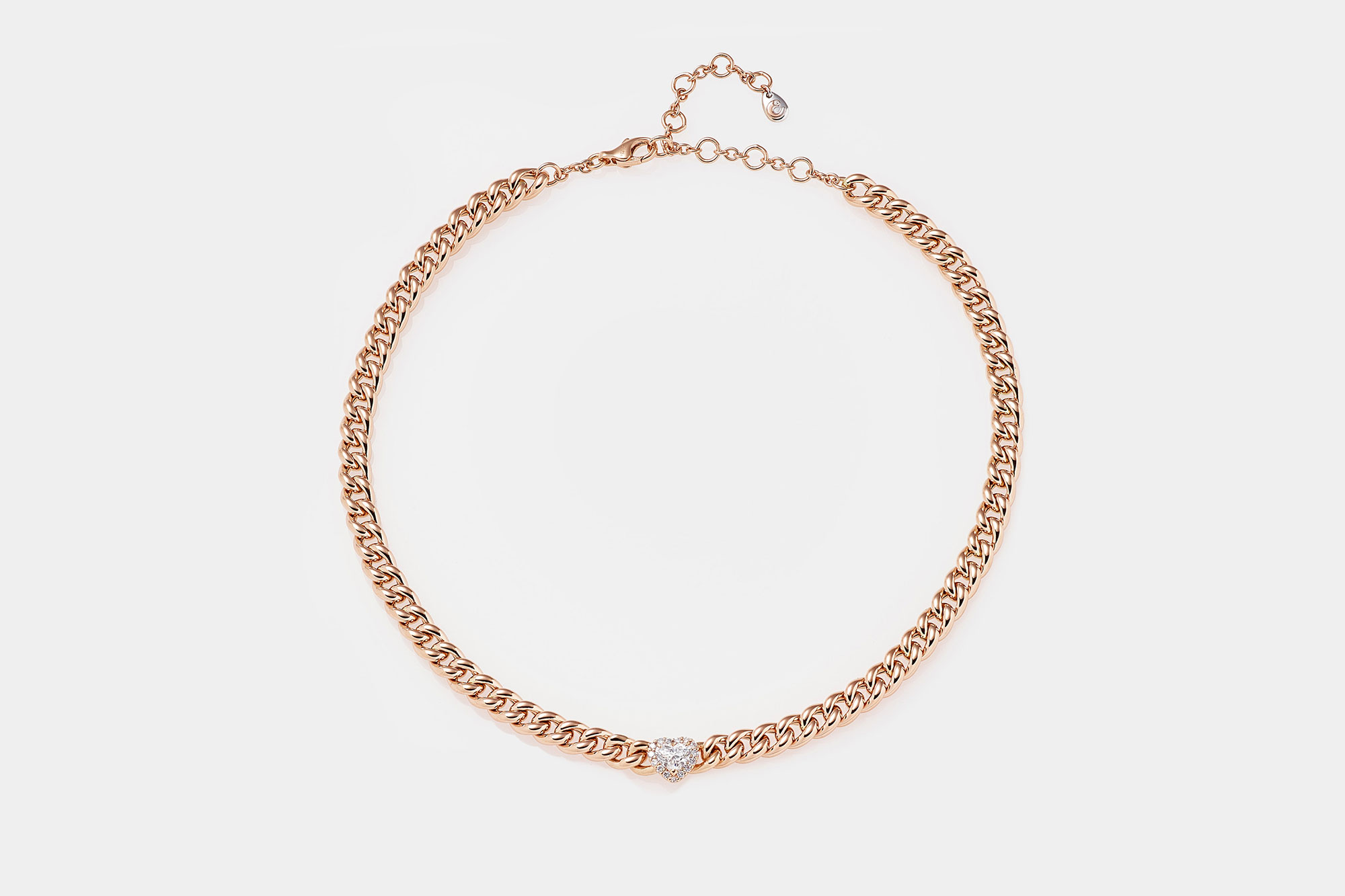 Crivelli girocollo groumette diamante cuore rosé - Gioielleria Casavola Noci - idea regalo donne - main