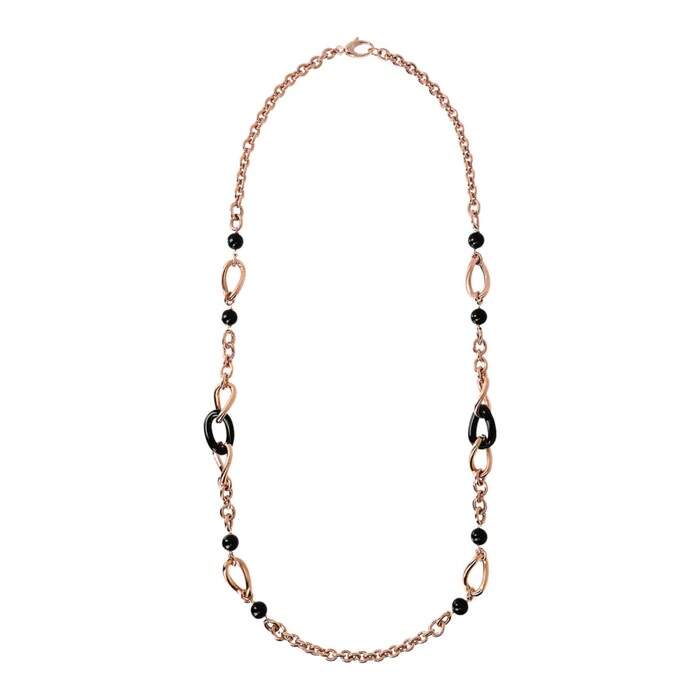 Collana catena rolò Bronzallure WSBZ01956BO - Gioielleria Casavola di Noci - idee regalo mamma 50 anni - pietra naturale e oro rosa