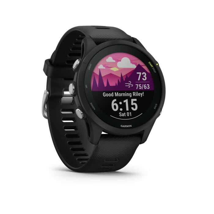 Garmin Forerunner 255 Music Black - Gioielleria Casavola di Noci - smartwatch GPS per runner - idee regalo per sportivi - side