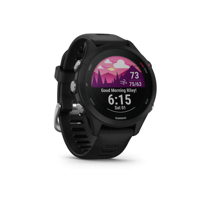 Garmin Forerunner 255S Music black - Gioielleria Casavola di Noci - smartwatch GPS per runner - idee regalo running - side