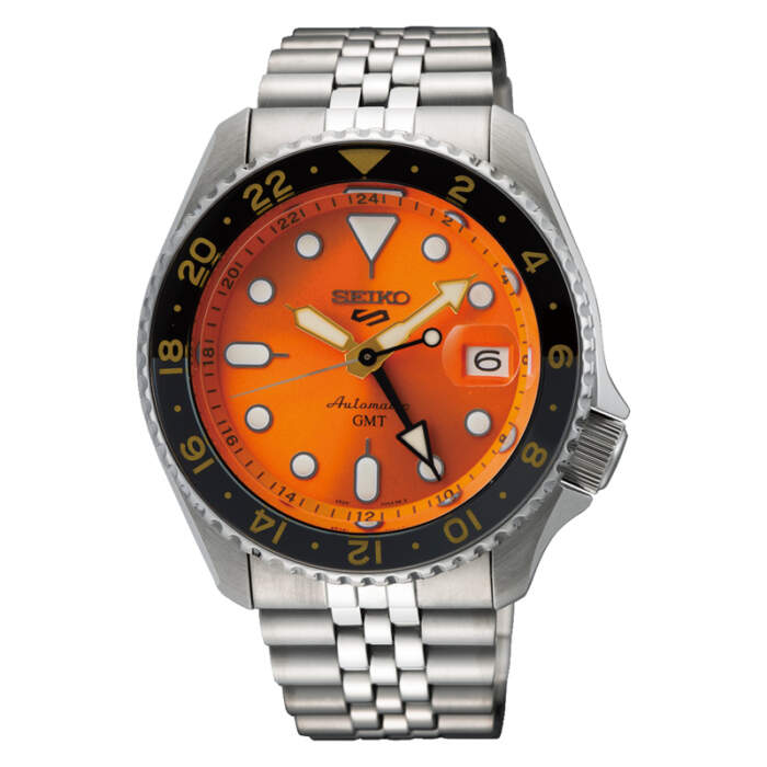 Seiko 5 Sports GMT SSK005K1 - Gioielleria Casavola di Noci - orologio automatico giapponese - quadrante arancione