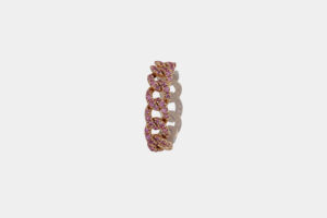 Crivelli anello groumette zaffiri rosa - Gioielleria Casavola di Noci - idea regalo compleanno fidanzata - gioiello flessibile in oro rosa