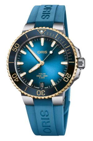 Oris Aquis Date 01 400 7769 6355-07 4 22 75FC - Gioielleria Casavola di Noci - orologio automatico svizzero - acciaio oro con quadrante blu