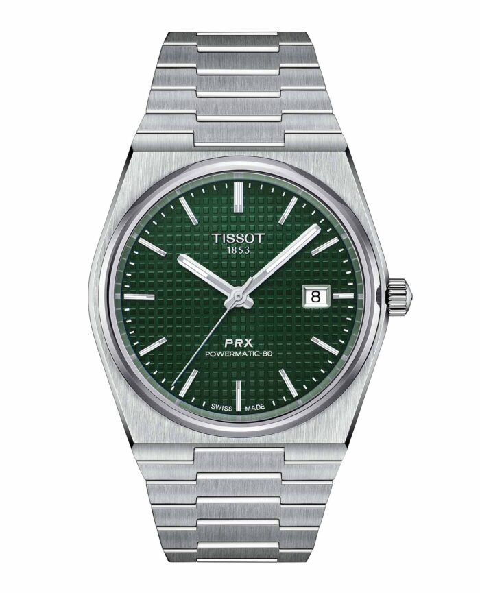 Tissot PRX Powermatic 80 T137.407.11.091.00 - Gioielleria Casavola di Noci - orologio automatico da uomo con spirale nivachron - quadrante verde