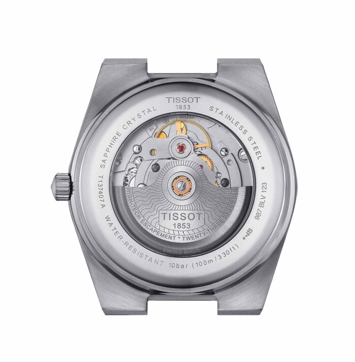 Tissot PRX Powermatic 80 T137.407.21.031.00 - Gioielleria Casavola di Noci - orologio automatico con spirale nivachron - fondello vetro zaffiro