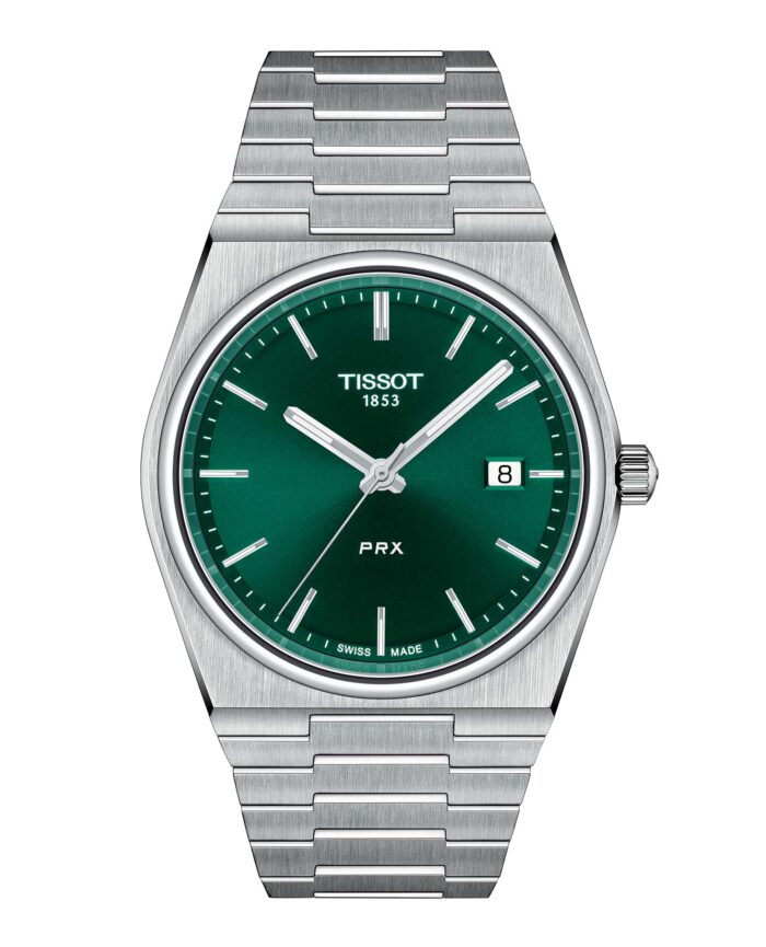 Tissot PRX T137.410.11.091.00 - Gioielleria Casavola di Noci - orologio svizzero al quarzo uomo - idee regalo compleanno ragazzo 18 anni - quadrante verde
