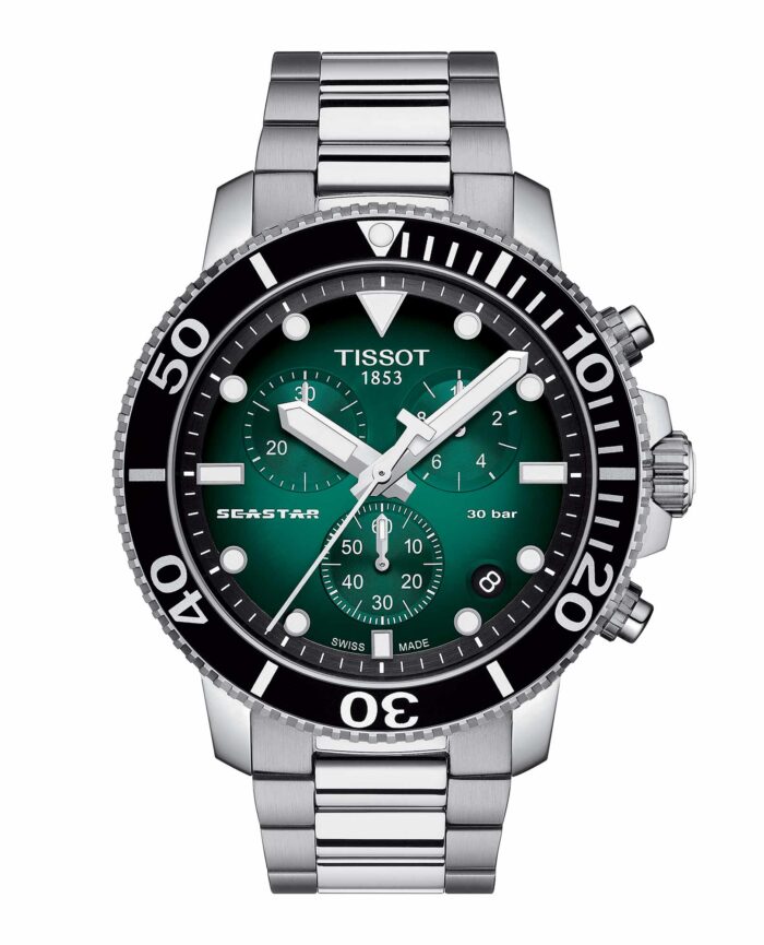 Tissot Seastar 1000 T120.417.11.091.01 - Gioielleria Casavola di Noci - cronografo svizzero da uomo al quarzo - quadrante verde