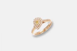Anello halo goccia diamante fancy Prestige Rosé - Gioielleria Casavola di Noci - idee regalo proposta di matrimonio - oro rosa