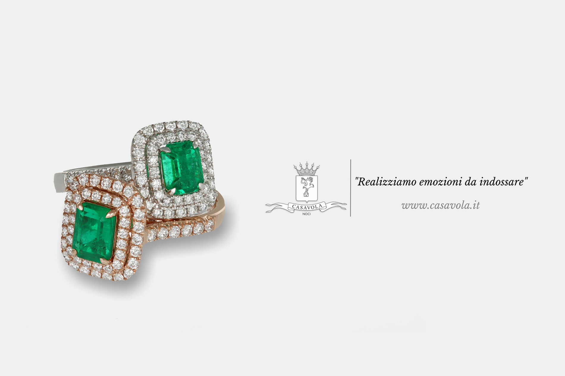 Anelli con smeraldo colombiano e diamanti - Gioielleria Casavola di Noci - Realizziamo emozioni da Indossare