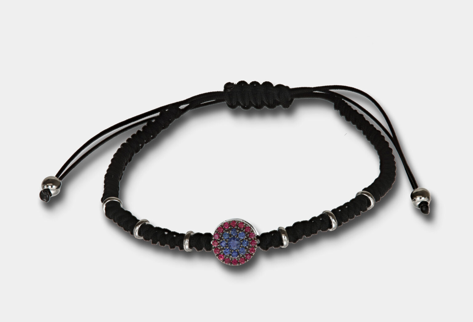 Lebole Bracciale Tessuto Circle Goccia Lunga 26 Rubino – Made In Italy Con Pietre Naturali E Tessuto Giapponese