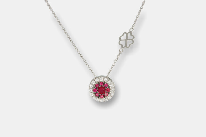Collana Invisible tonda diamanti rubini White - Gioielleria Casavola di Noci - idee regalo donna compleanno 30 anni