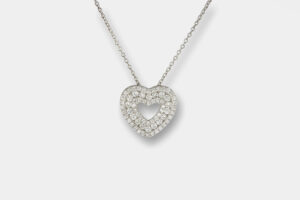 Collana cuore diamanti pavé White Prestige - Gioielleria Casavola di Noci - idee regalo compleanno mamma 50 anni - per lei
