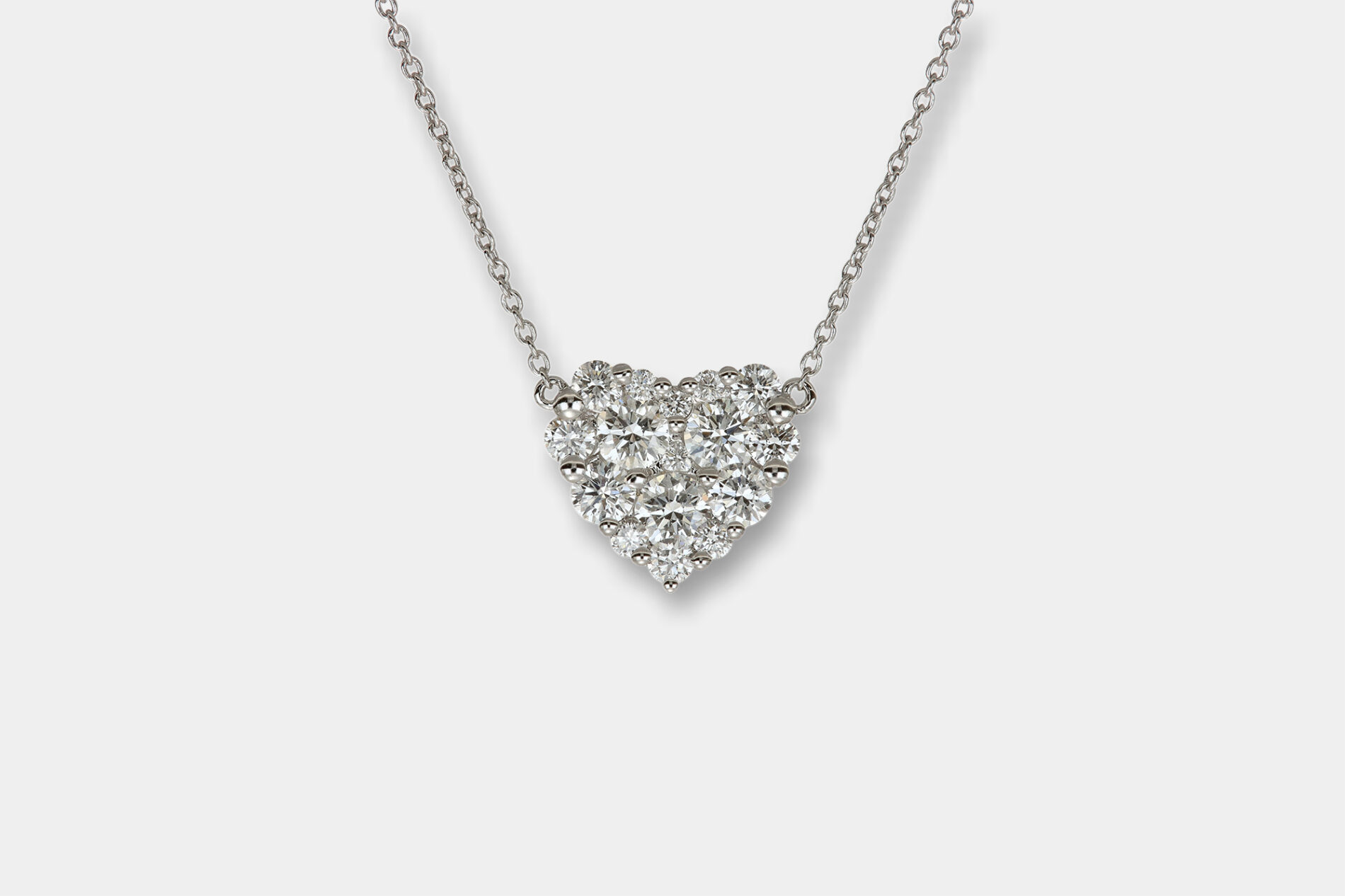 Collana cuore invisible Plain diamanti White - Gioielleria Casavola di Noci - idee regalo anniversario matrimonio - per lei
