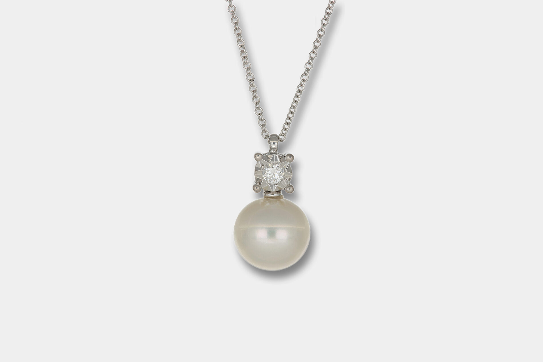 Collana In Oro 18K Con Perla Barocca | Pendente In Madreperla, Catena 50 Cm, Chiusura A Moschettone, Stile Moderno
